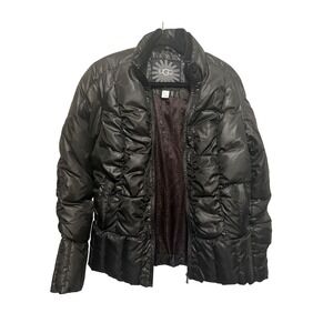 UGG Women's Down Puffer Jacket Black Size L 80/20 Down Fill Quilted UA27W